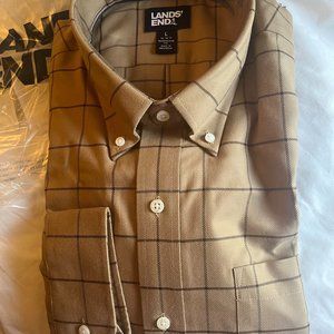 MEN'S LANDS' END TRADITIONAL BUTTON DOWN SHIRT $20 FREE SHIPPING